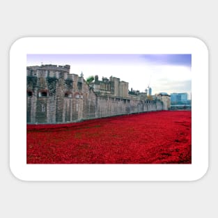 Tower of London Red Poppy Poppies UK Sticker